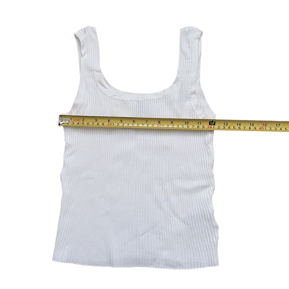 H&M Divided Cropped White Ribbed Top - Picture 2 of 6